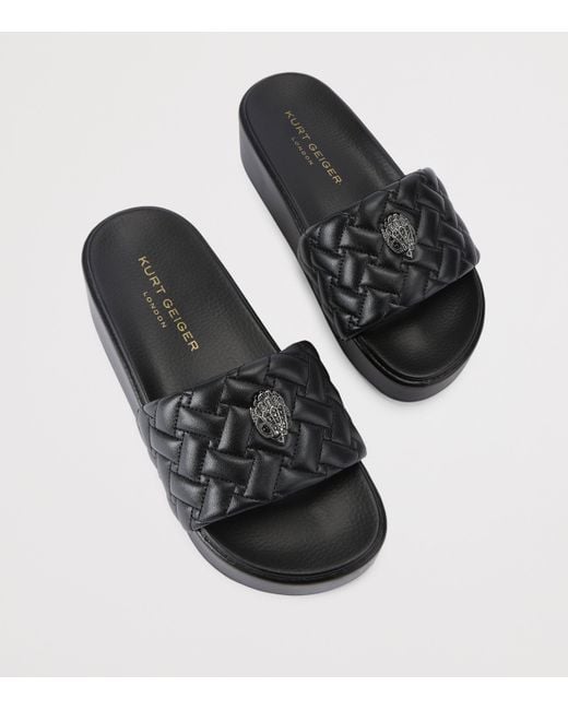 Kurt Geiger Black Meena Eagle Platform Slides