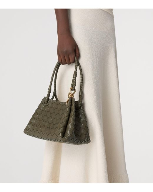 Bottega Veneta Green Small Leather Parachute Shoulder Bag