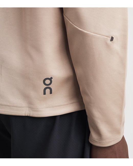 On Shoes Natural Climate Zip-Up Lg-Sleeve T-Shirt for men