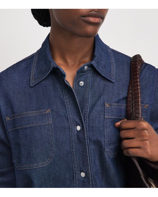 7 For All Mankind Blue Utility Denim Shirt