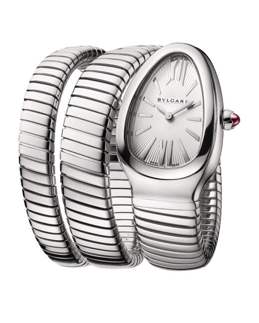 BVLGARI Gray Stainless Steel Serpenti Tubogas Watch