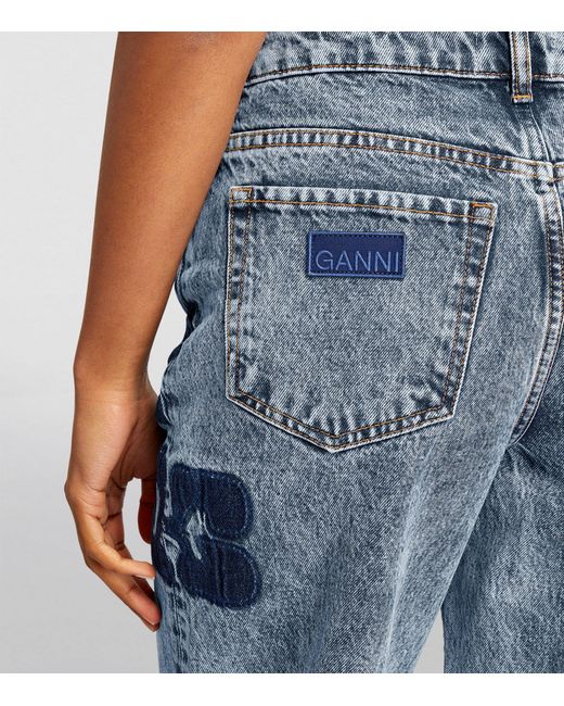 Ganni Blue Izey Straight Jeans