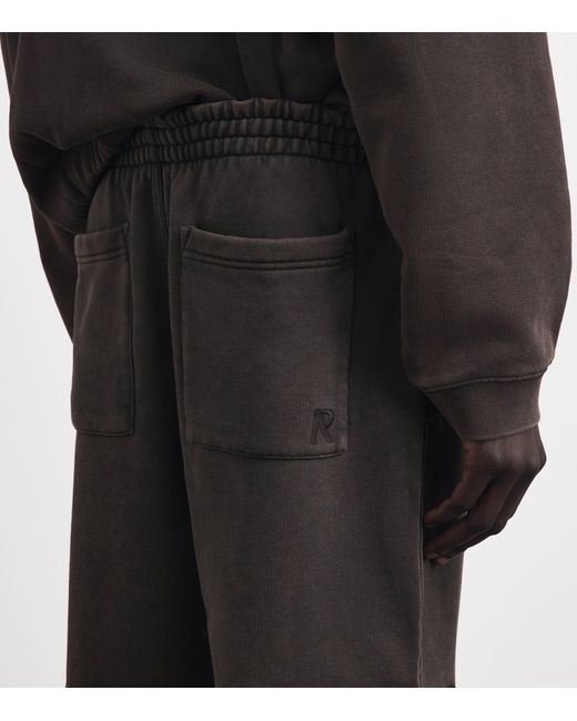 Represent Black Cotton Initial Cargo Sweatpants for men