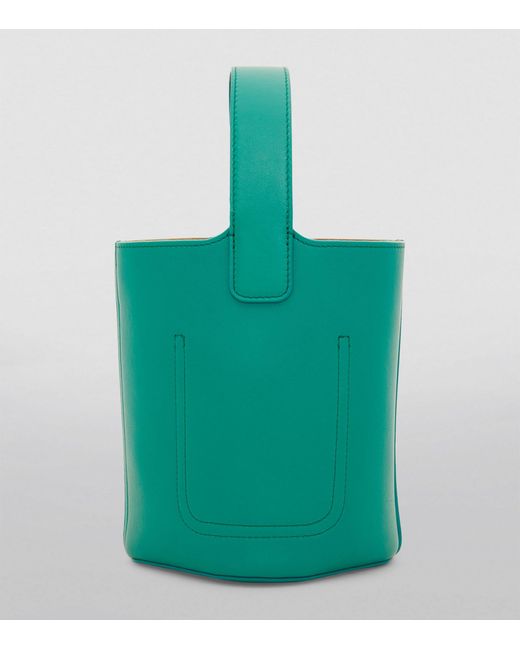 Loewe Green Mini Leather Pebble Bucket Bag