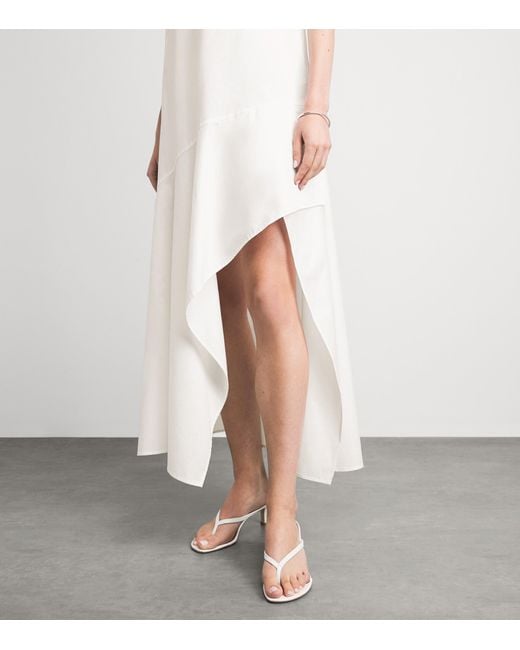 St. Agni White Organic Cotton Oxford Midi Dress