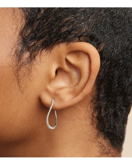 Astrid & Miyu White And Topaz Infinity Hoop Earrings