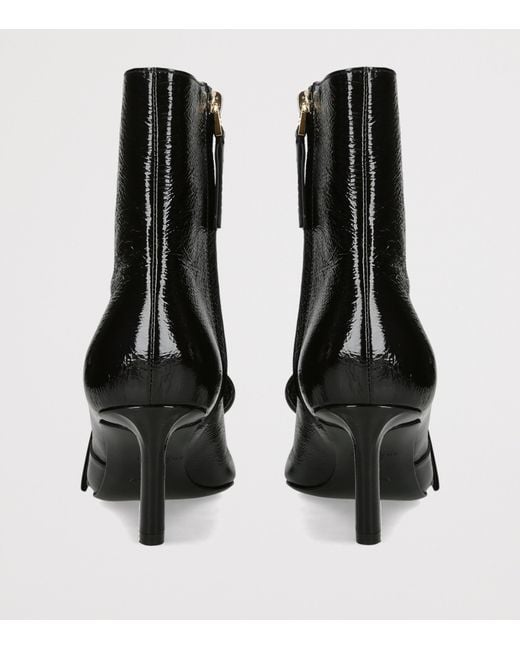 Givenchy Black Leather Twisted Ribbon Ankle Boots 65