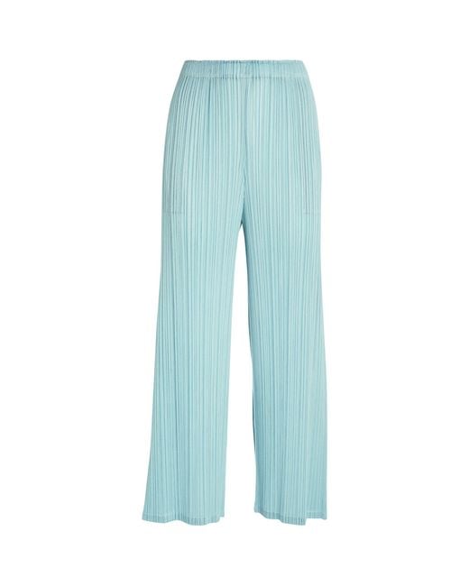 Pleats Please Issey Miyake Blue Monthly Colors March Wide-leg Trousers