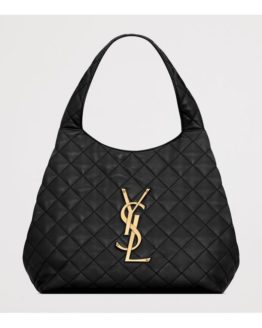Saint Laurent Black Medium Icare Quilted Tote Bag