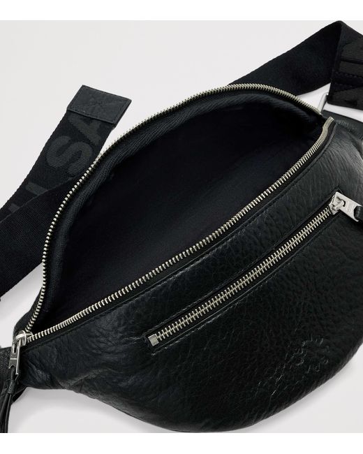 AllSaints Black Lambskin Itoko Belt Bag for men