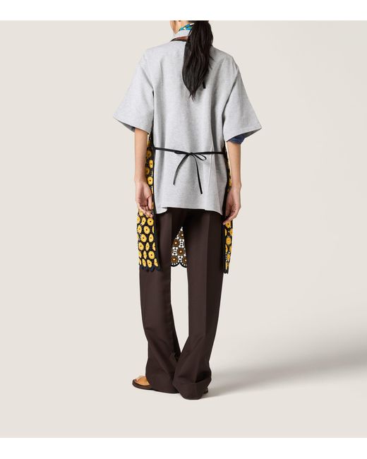Miu Miu Metallic Cotton-Blend Macramé Apron