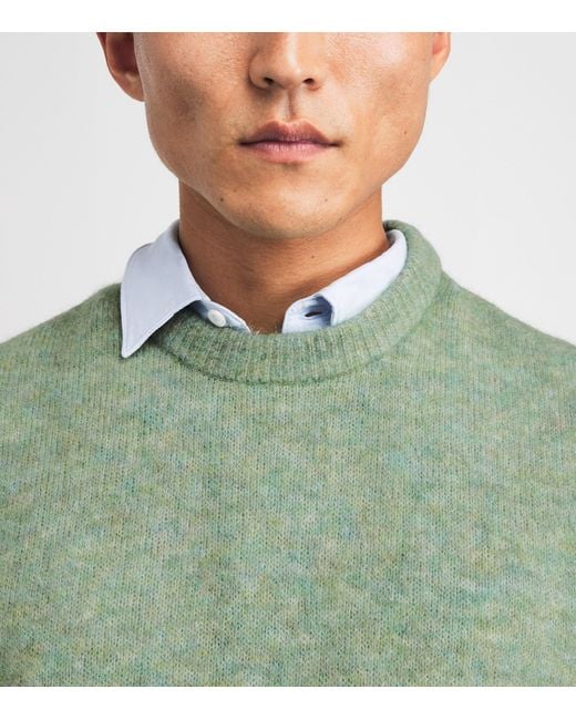 Oliver Spencer Green Wool-Blend Blenheim Sweater for men