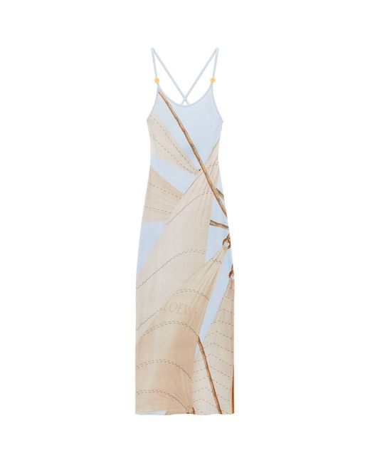 Loewe White X Paula's Ibiza Sail Print Midi Dress