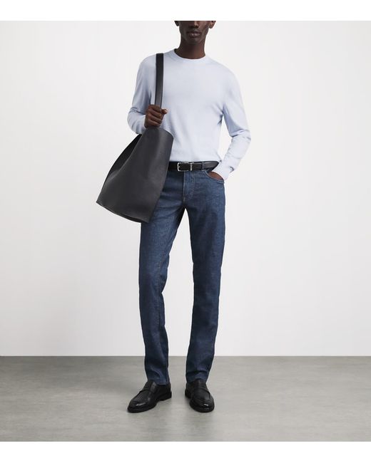 Agnona Blue Cashmere Rasato Sweater