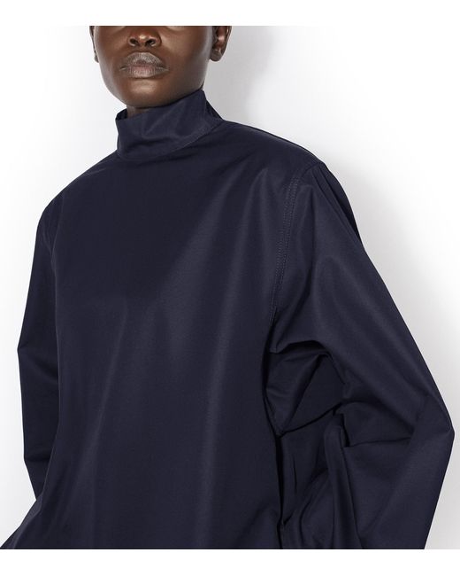 Alaïa Blue Cotton-Satin Reverse Jacket