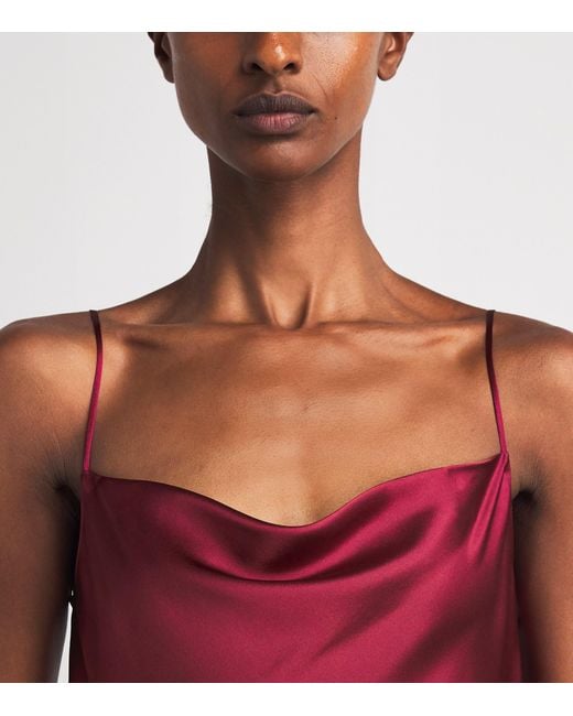 Carine Gilson Red Silk Long Hanae Nightdress