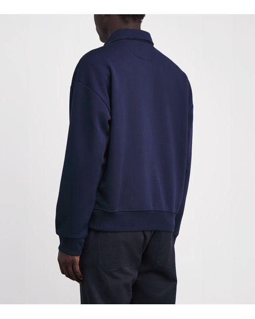 Ralph Lauren Blue Logo Embroidered Sweatshirt for men