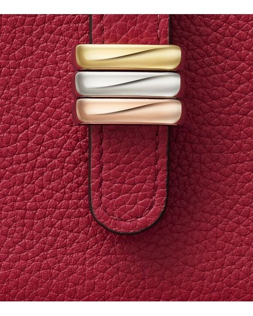 Cartier Red Calf Leather Trinity Card Holder