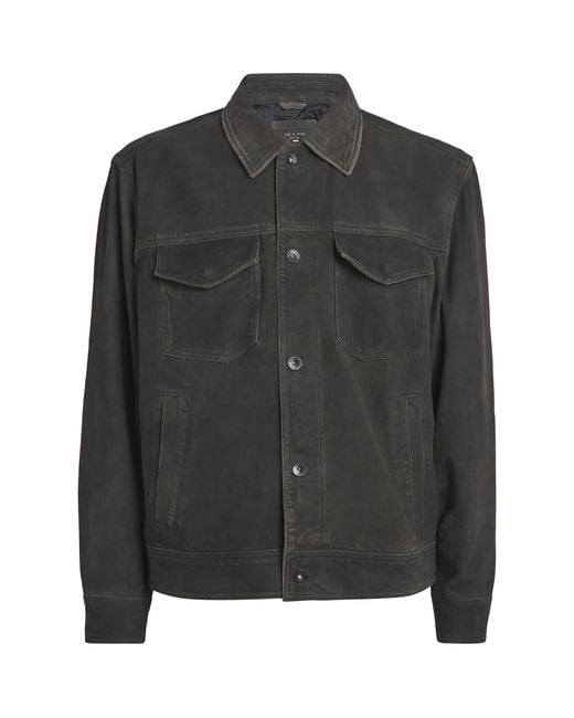 Rag & Bone Black Goat Suede Jacket for men