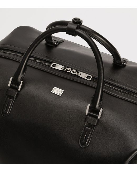Dolce & Gabbana Black Leather Roma Holdall for men