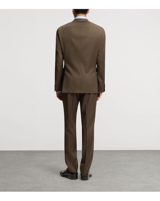 Boss Brown Wool-Mohair Straight Fit Blazer for men