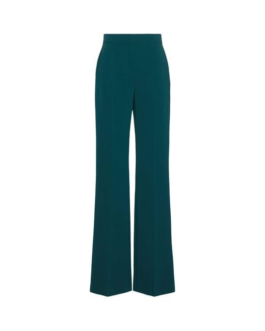 Max Mara Green Flared Tuxedo Trousers
