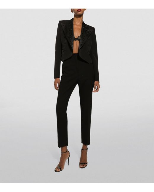 Dolce & Gabbana Black Wool High-Waisted Trousers