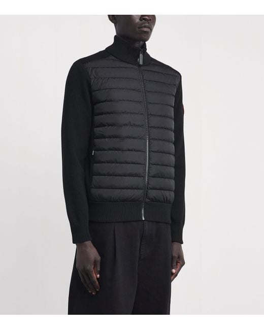 Canada Goose Black Down-Merino Wool Hybridge Puffer Jacket for men