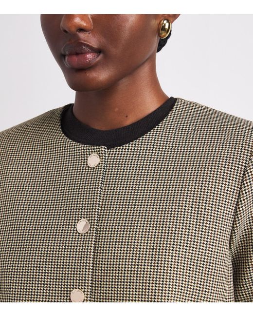 Claudie Pierlot Brown Houndstooth Cropped Jacket