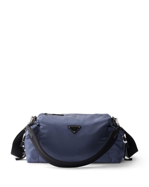 Prada Blue Re-Nylon-Leather Explore Messenger Bag for men