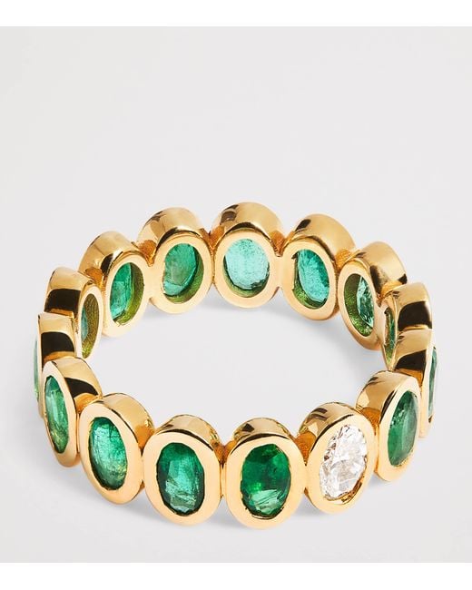 SHAY Green Diamond And Emerald Eternity Ring