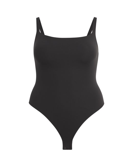 Skims Black Fits Everybody Square Neck Bodysuit