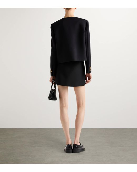Prada Black Wool-Silk Mini Skirt