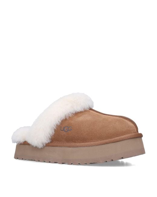 Ugg Brown Suede Platform Slippers