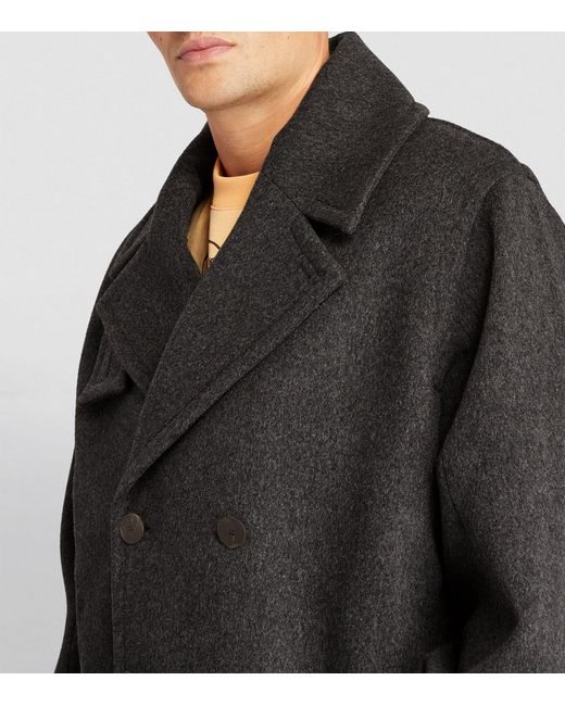Studio Nicholson Wool-blend Pea Coat in Black for Men | Lyst UK