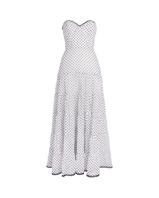 Charo Ruiz White Polka Dot Jimena Midi Dress