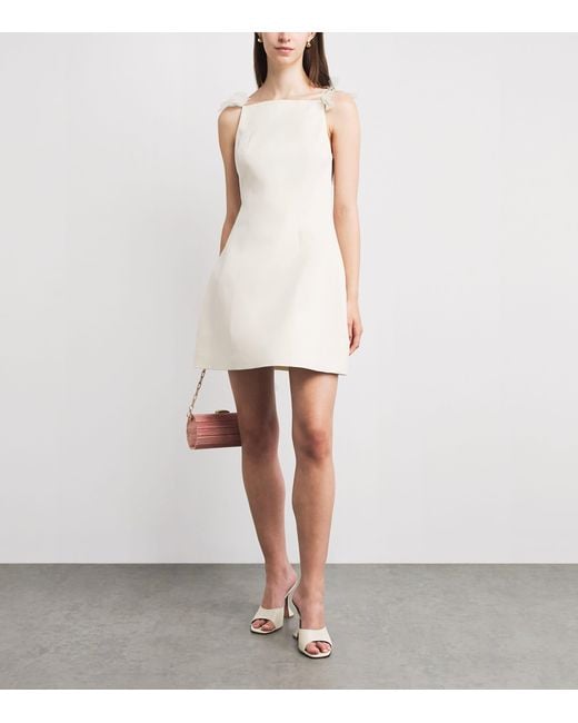 Cult Gaia White Wool-Silk Tara Mini Dress