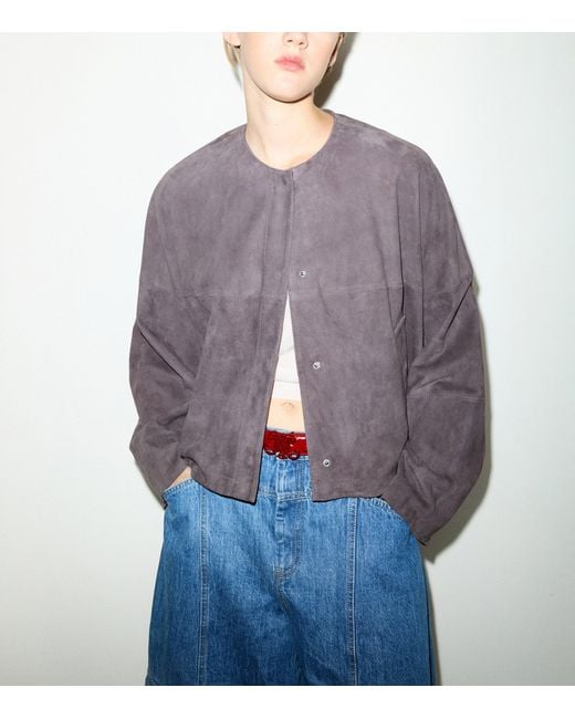 MAX&Co. Brown Suede Loose-Fit Jacket