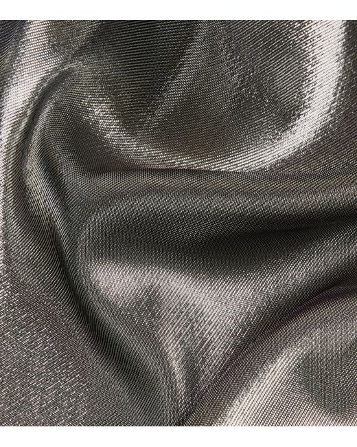 Carine Gilson Gray Silk Lace-detail Long Nightdress