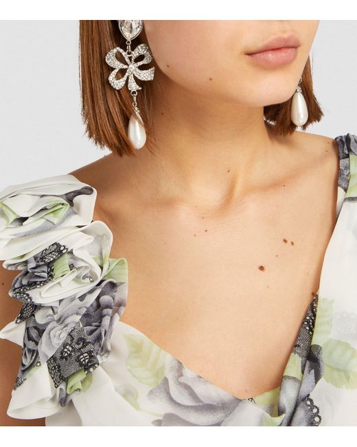 Alessandra Rich Metallic Bow-detail Clip-on Earrings