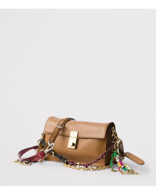 Prada Brown Small Leather Soft Sound Shoulder Bag