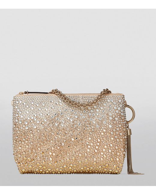 Jimmy Choo Metallic Crystal-Embellished Callie Clutch Bag