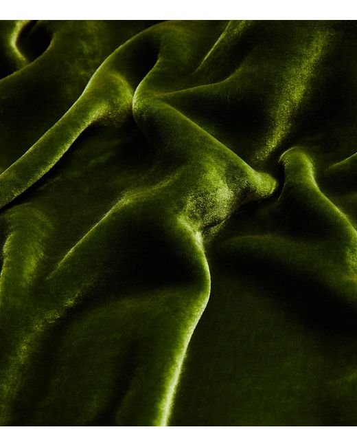Polo Ralph Lauren Green Sleeveless Velour Woven-blend Maxi Dress