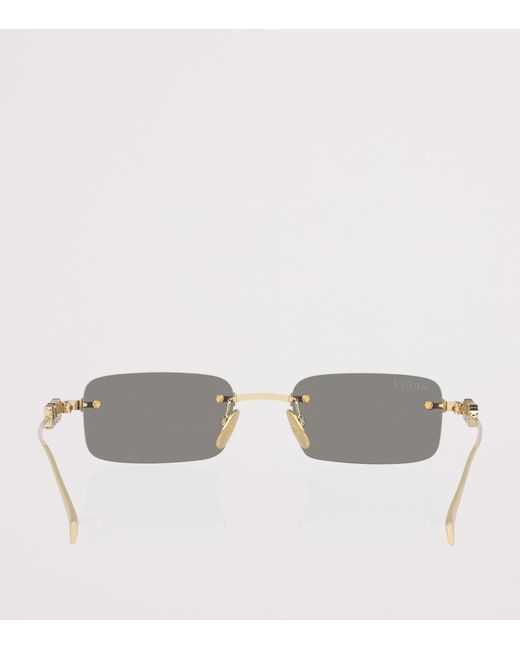 Gucci Metallic Metal Rectangular Sunglasses for men