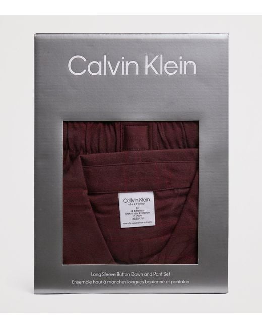 Calvin Klein Red Cotton Pyjama Set for men