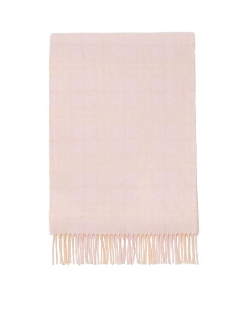 Burberry Pink Cashmere Reversible Check Scarf