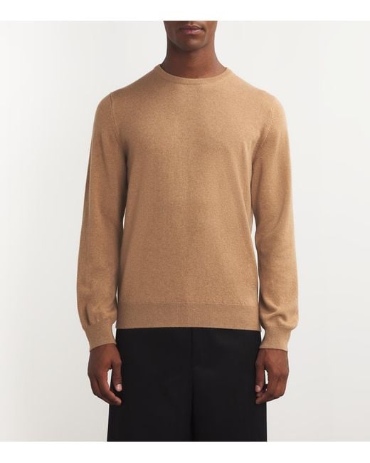 Harrods Brown Cashmere Crew-Neck Sweater for men