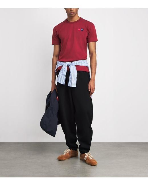 COMME DES GARÇONS PLAY Embroidered Double-Heart T-Shirt for men