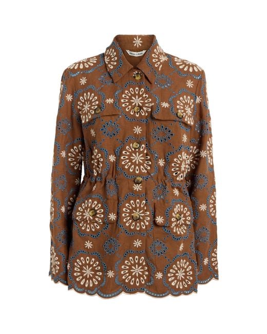Veronica Beard Brown Linen Kiki Shacket