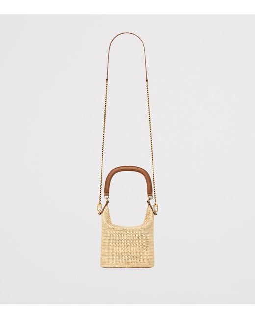 Saint Laurent Natural Raffia Gaby Bucket Bag